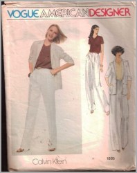 1885  VOGUE C KLEIN 70S LONGER JACKET,BLOUSE, PANTS PATTERN 10